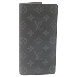 Louis Vuitton-LOUIS VUITTON Monogram Eclipse Portefeuille Brazza Wallet M61697 LV Auth 28804-Other
