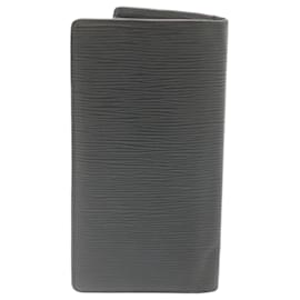 Louis Vuitton-LOUIS VUITTON Epi Portefeuille Brazza Long Wallet Black M60622 LV Auth pt308-Black