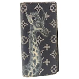 Louis Vuitton-LOUIS VUITTON Monogram Savanna Portefeuille Brazza Wallet Navy N66025 Auth rz071-Navy blue