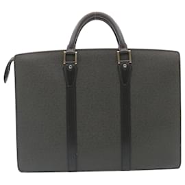 Louis Vuitton-LOUIS VUITTON Taiga Porte Documents Rozan Business Bag Negro M30052 Auth ar6487-Negro