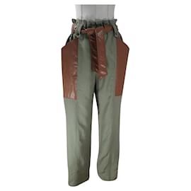 Twin Set-Pantalones, polainas-Castaño,Verde