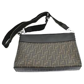 Fendi-FENDI Zucca pattern shoulder bag brown / black-Brown