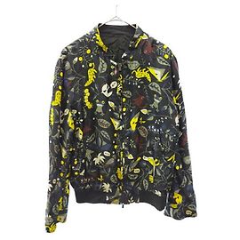 Fendi (Fendi) reversible monster total pattern silk / wool zip up bomber jacket black Black