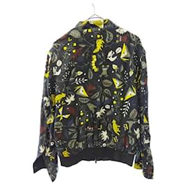 Fendi-Fendi (Fendi) reversible monster total pattern silk / wool zip up bomber jacket black-Black