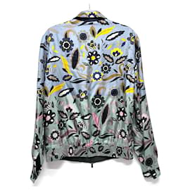 Fendi-FENDI FENDI Reversible Zip Up Bruzon Nylon Jacket Cupra / Silk Men's Blue x Multicolor-Blue