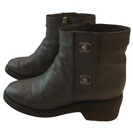 Chanel Botines Gris