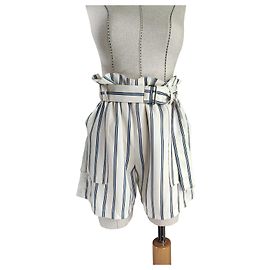 Short Balmville Samsoe & Samsoe Blanc Bleu Rayé Viscose Blanc Bleu