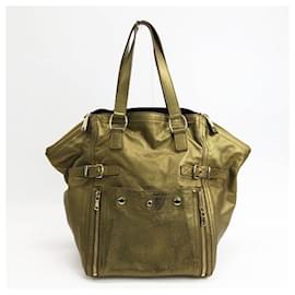 Yves Saint Laurent-[Used] Yves Saint Laurent rive gauche Leather Handbag Gold-Golden