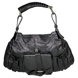 Yves Saint Laurent-[Used] Yves Saint Laurent Rive Gauche Mombasa Handbag Bag Black One Handle Leather-Black