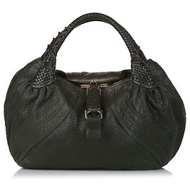 Bolsa Hobo Fendi Verde Espião de Couro Verde Verde escuro