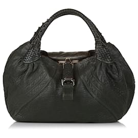 Fendi-Fendi Green Spy Leather Hobo Bag-Green,Dark green