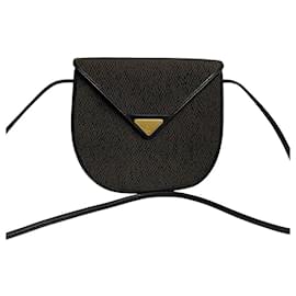 Yves Saint Laurent-[Used] Yves Saint Laurent YSL Logo Metal Fittings Leather Vintage Mini Shoulder Bag Pochette Sakosh Black-Brown,Black