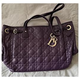 Christian Dior-Tote Bag Panarea Medium de lona violeta-Púrpura