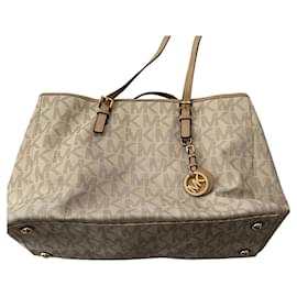 Michael Kors Monogram Handbag Eggshell Eggshell
