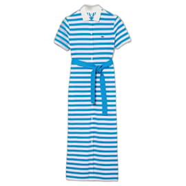 Lacoste Vestidos Blanco Azul Azul claro