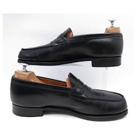 JM Weston-JM WESTON SHOES 180 6.5C 40.5 BLACK LEATHER LOAFERS BLACK LOAFERS SHOES-Black