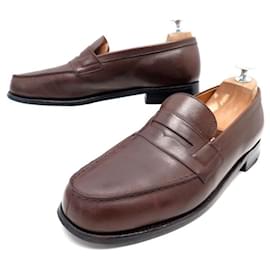 JM Weston-JM WESTON SHOES 180 6.5C 40.5 BROWN LEATHER LOAFERS SHOES-Brown
