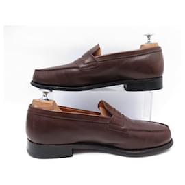 JM Weston-JM WESTON SHOES 180 6.5C 40.5 BROWN LEATHER LOAFERS SHOES-Brown