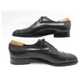 JM Weston-JM WESTON RICHELIEU STRAIGHT TOE SHOES 300 9.5D 43.5 LEATHER + STAINLESS STEEL-Black