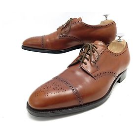 SCARPE JOHN LOBB DERBY NADER 9.5E 43.5 SCARPE CON PUNTA FLOREALE IN PELLE MARRONE Marrone