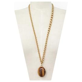 Fendi-NEW FENDI upperR EYE NECKLACE IN GOLD METAL 82 CM NEW GOLDEN NECKLACE-Golden