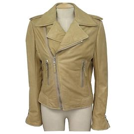 BALENCIAGA JACKET PERFECTO JACKET 180174 l 44 BEIGE LEATHER JACKET Beige