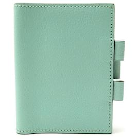 Hermès-NEW COVER HOLDER AGENDA HERMES PM LEATHER GOAT MYSORE TURQUOISE DIARY-Turquoise