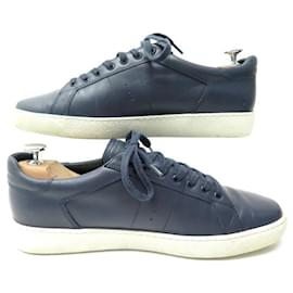 JM Weston-JM WESTON SNEAKER SHOES 649 7.5 41.5 NAVY BLUE LEATHER SNEAKERS SHOES-Navy blue