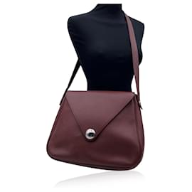 Hermès-Hermes Vintage Brown Leather Large Christine Envelope Shoulder Bag-Brown