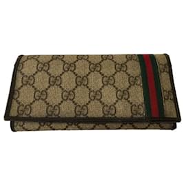 Gucci-PVC GG Supreme Web Wallet-Beige