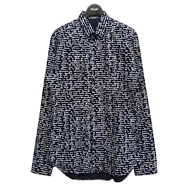 Dior-[Used] Dior Homme Total Pattern Shirt Navy Size: 37-Navy blue