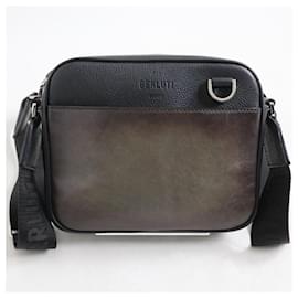 Berluti-[Used] Good Condition ▽ Berluti M196078 Contrast Leather Mini  Messenger Bag / Shoulder Bag Black x Brown Men's-Brown,Black
