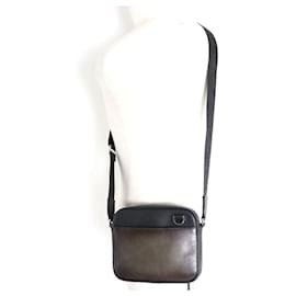 Berluti-[Used] Good Condition ▽ Berluti M196078 Contrast Leather Mini  Messenger Bag / Shoulder Bag Black x Brown Men's-Brown,Black