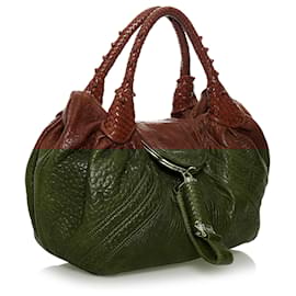 Fendi-Fendi Brown Spy Leather Hobo Bag-Brown