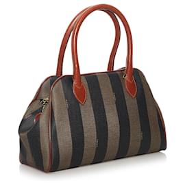 Fendi-Cartable Fendi Brown Pequin-Marron,Noir