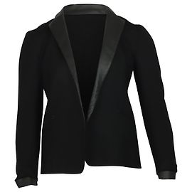 Acabamento em couro clássico Theory Leandria em viscose preta Preto