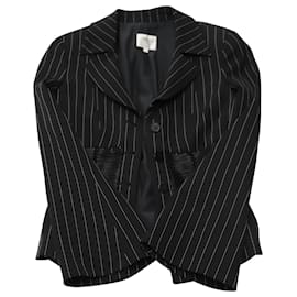 Armani-Armani Collezioni Pinstripe Corset Blazer in Black Twill-Other