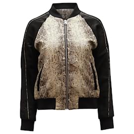 Zadig & Voltaire-Zadig and Voltaire Billy Snake Deluxe Bomber Jacket in Black Polyester-Multiple colors