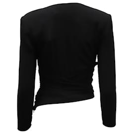 Iro-Iro Madera Gepolstertes Oberteil mit V-Ausschnitt aus schwarzem Polyester-Schwarz