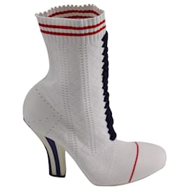 Fendi-Fendi Rockoko Sock Booties in White Nylon-White