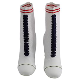 Fendi-Fendi Rockoko Sock Booties in White Nylon-White