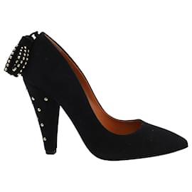 Mulberry-Mulberry Studded Pumps with Tassel in Black Suede-Black