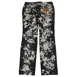 Dolce & Gabbana-Dolce and Gabbana Jeans Denim com estampa Splatter em algodão preto-Preto