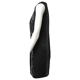 Michael Kors-Michael Kors Paillettenverziertes ärmelloses Kleid aus schwarzem Polyester-Schwarz