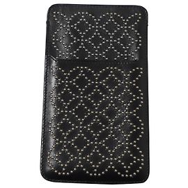 Alaïa Alaia Smartphone Case 10 in black leather Black