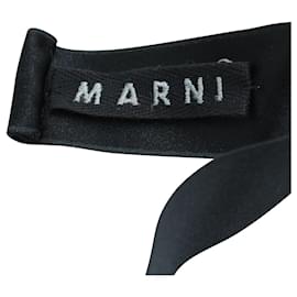 Marni-Schwarze Perlenkette mit Messingblättern-Schwarz