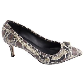 Isabel Marant Sapato Poween em Couro Phyton-Skin Outro