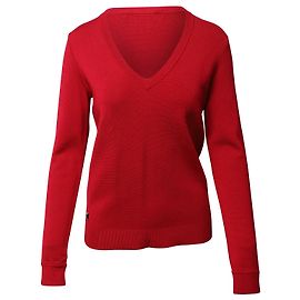 Herve Leger Pullover mit V-Ausschnitt aus rotem Viskose Rot