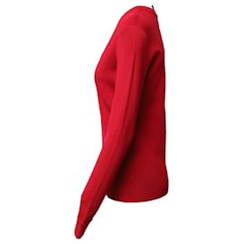 Herve Leger-Suéter decote em V Herve Leger em seda vermelha-Vermelho