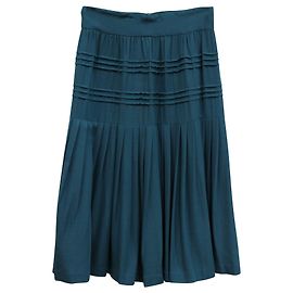 Dries Van Noten Gonna a pieghe midi blu Blu